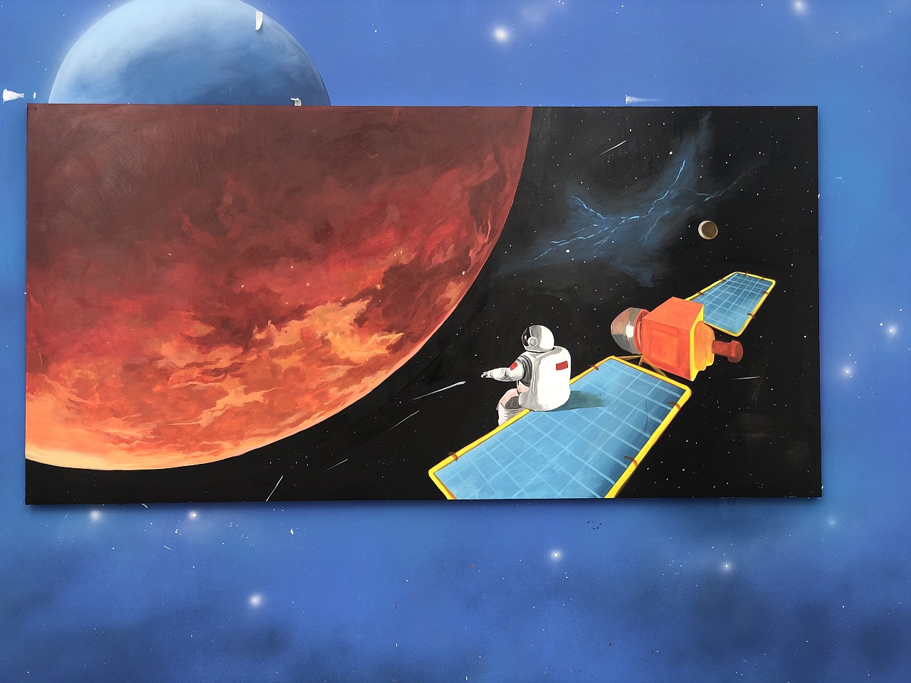 北京航天畅想百米墙绘1000平米原创设计绘制