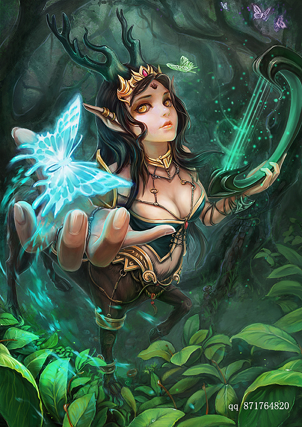 精灵-鹿人|插画|游戏原画|mayne丨yxm - 原创作品 - 站酷 (zcool)