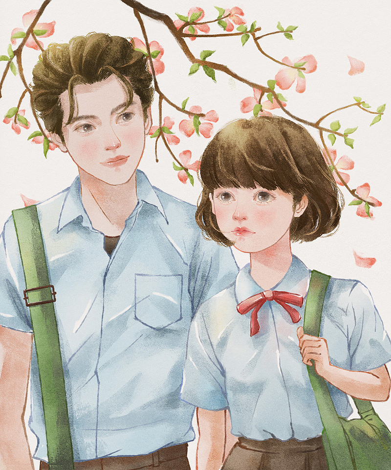 【插画-板绘】致青春系列（图ZMjA1MTAwMzM2） - 艺术插画 - 站酷设计师兰小小LAN原创素材 - 站酷ZCOOL