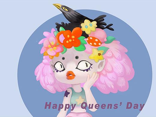 女王节快乐! Happy Queen's Day!（个人主页-ZNTExOTc2MDQ=） - 创作习作 - 站酷设计师Lap猫头鹰原创素材 - 站酷ZCOOL