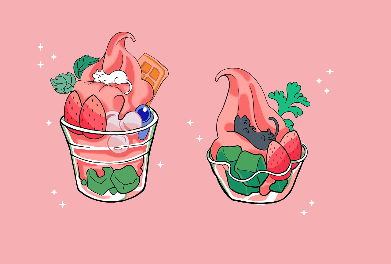 食物和植物（图ZMjM0ODMyNTEy） - 商业插画 - 站酷设计师不爆炸的小丸子原创素材 - 站酷ZCOOL