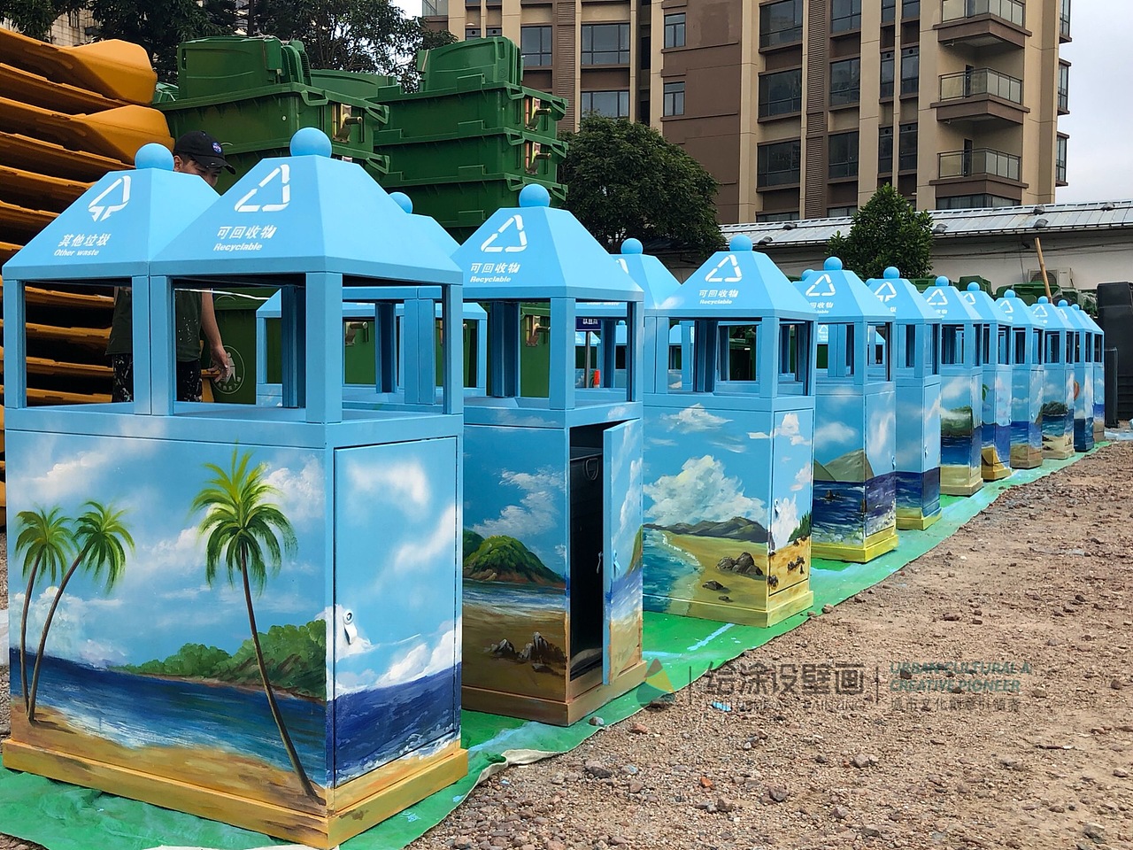 珠海垃圾桶彩绘,珠海果皮箱手绘
