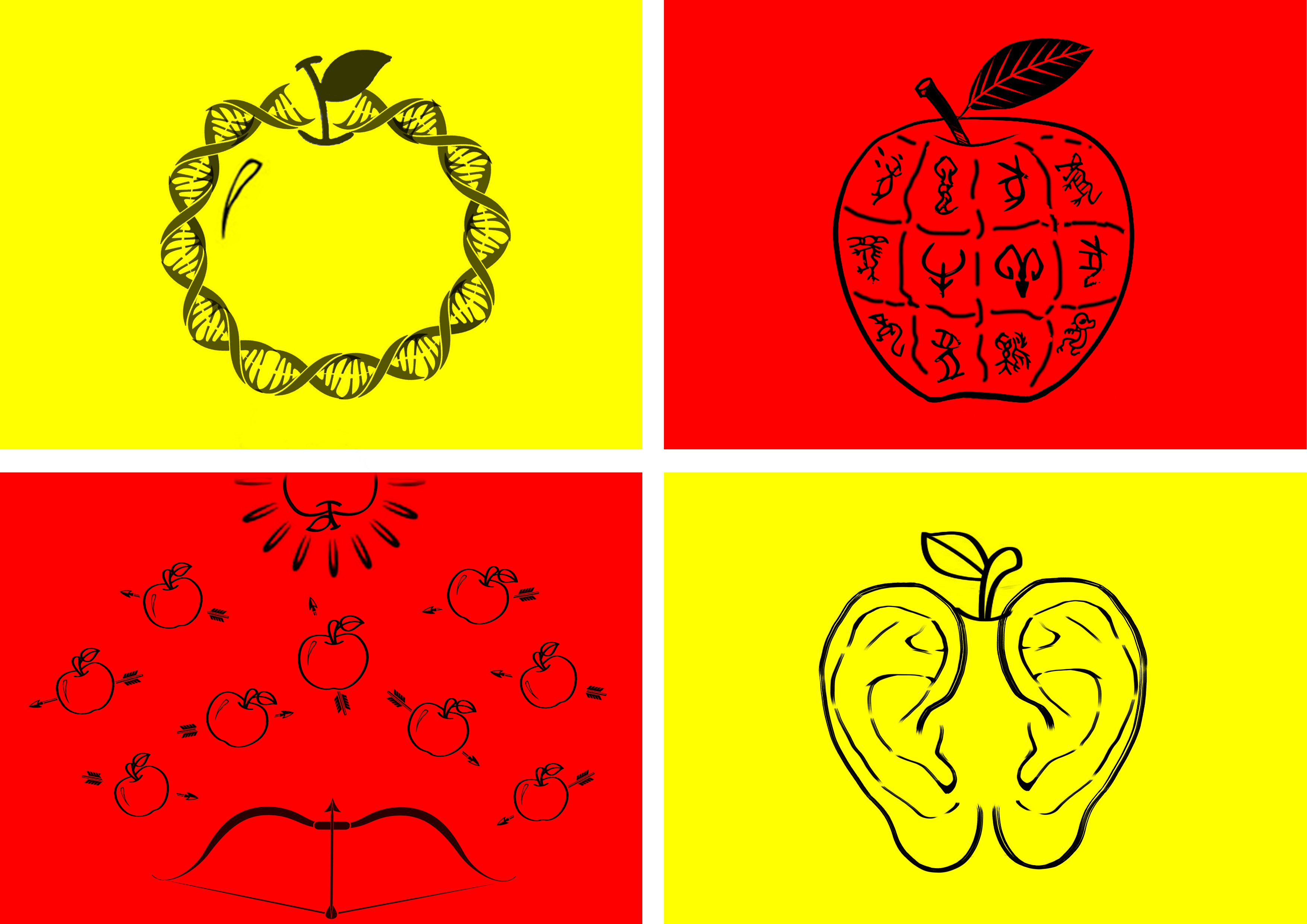 苹果与科学的创意图形图片