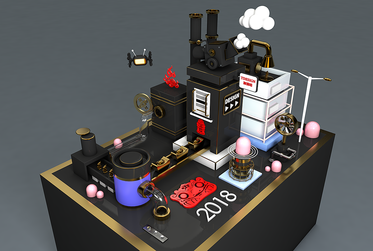 c4d建模（图ZMjEyMDk3ODE2） - 其他UI - 站酷设计师别催了在画了原创素材 - 站酷ZCOOL