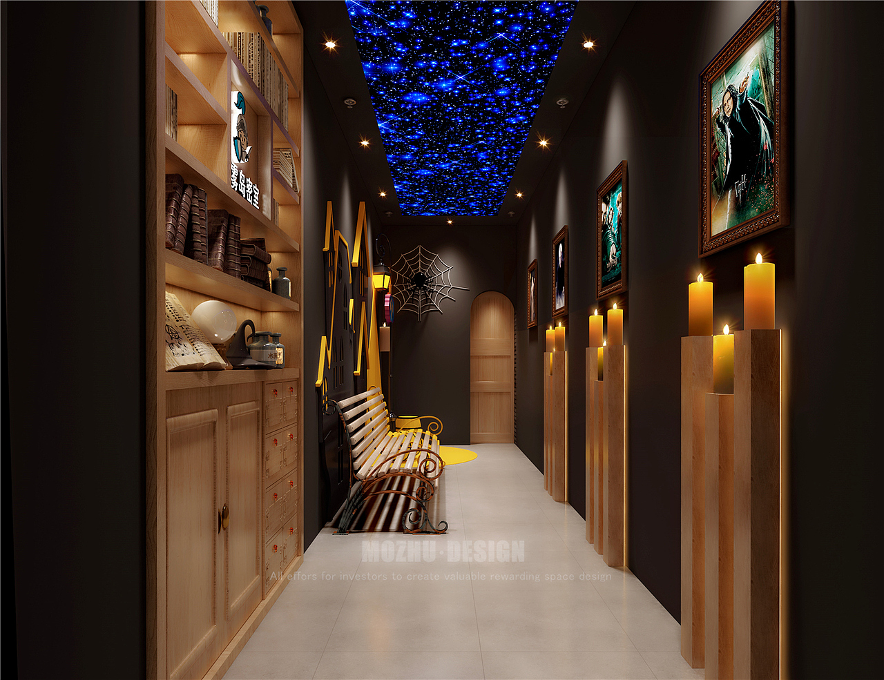 ▲ 魔雾岛密室逃脱设计 / 过道设计效果图