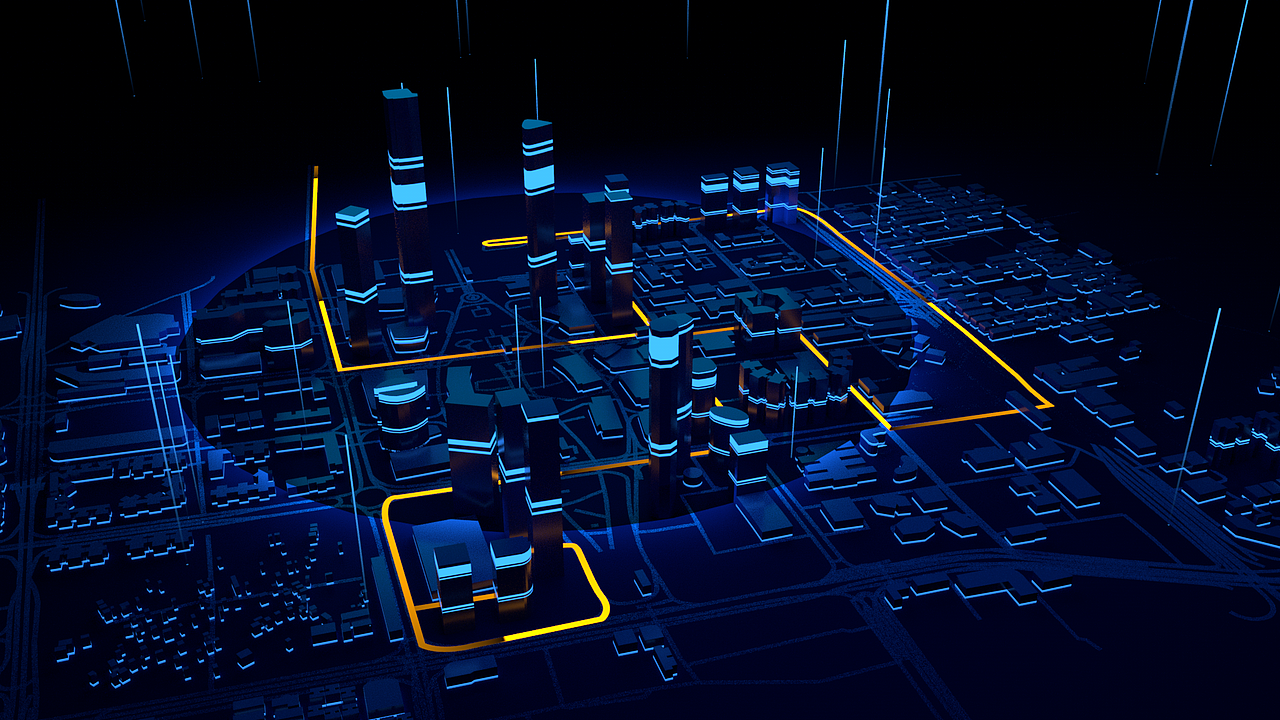 智慧大屏城市模型的制作方法（图ZMjU0ODAwNDk2） - 场景 - 站酷设计师UIUEUX原创素材 - 站酷ZCOOL