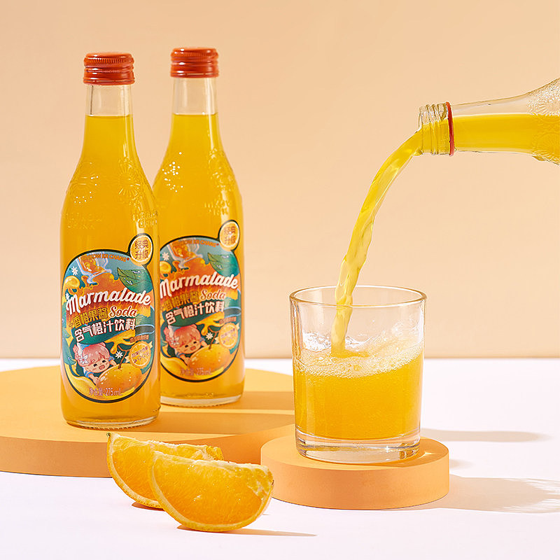 汉口二厂 香橙果酱soda 瓶贴包装设计（图ZMjY4MjY1ODA0） - 包装 - 站酷设计师赵黑犬原创素材 - 站酷ZCOOL