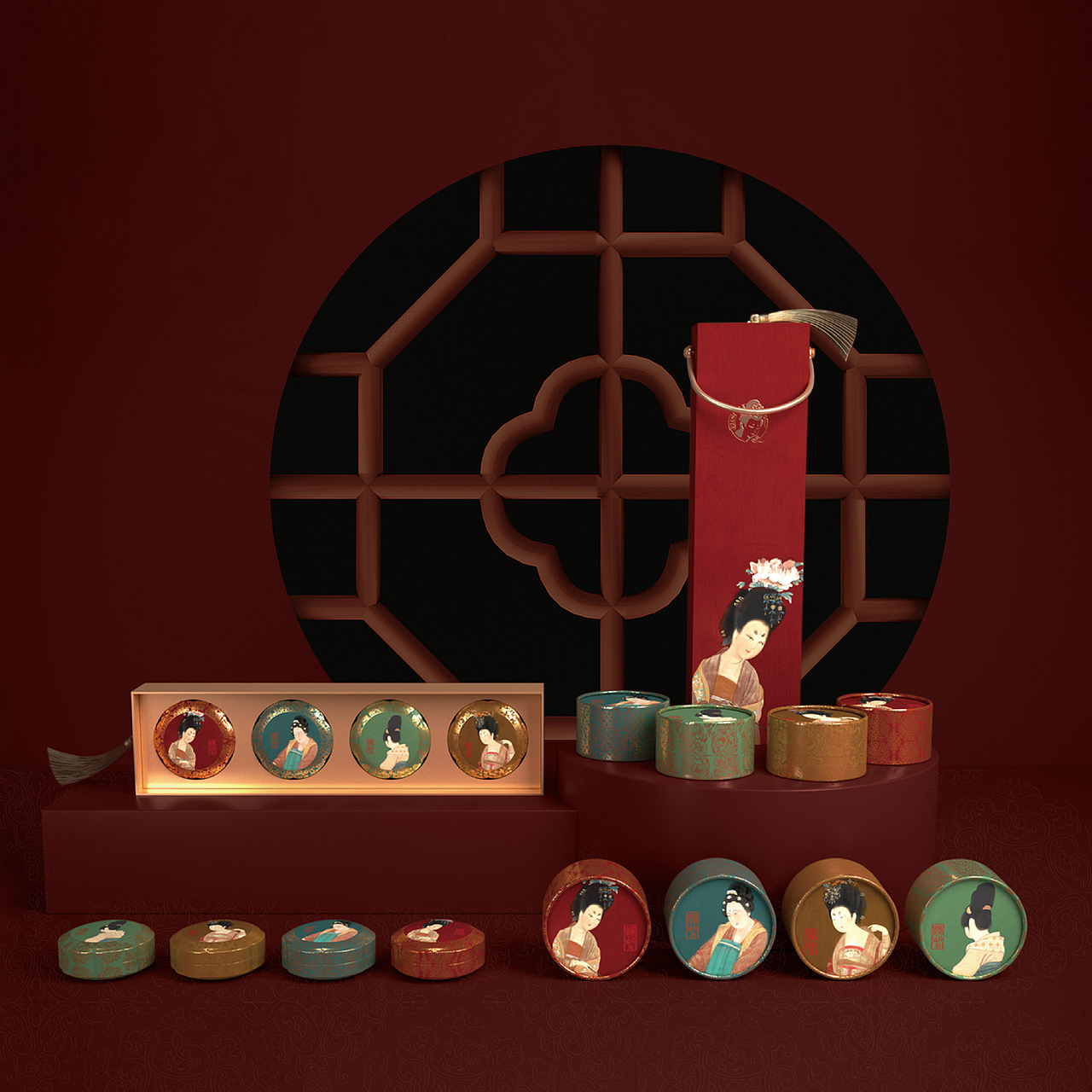 “贵妃秘脂”-文创文旅唐风护手霜产品开发（图ZMjQ4MTk0Mjky） - 包装 - 站酷设计师西安鲤鱼文创XALY原创素材 - 站酷ZCOOL