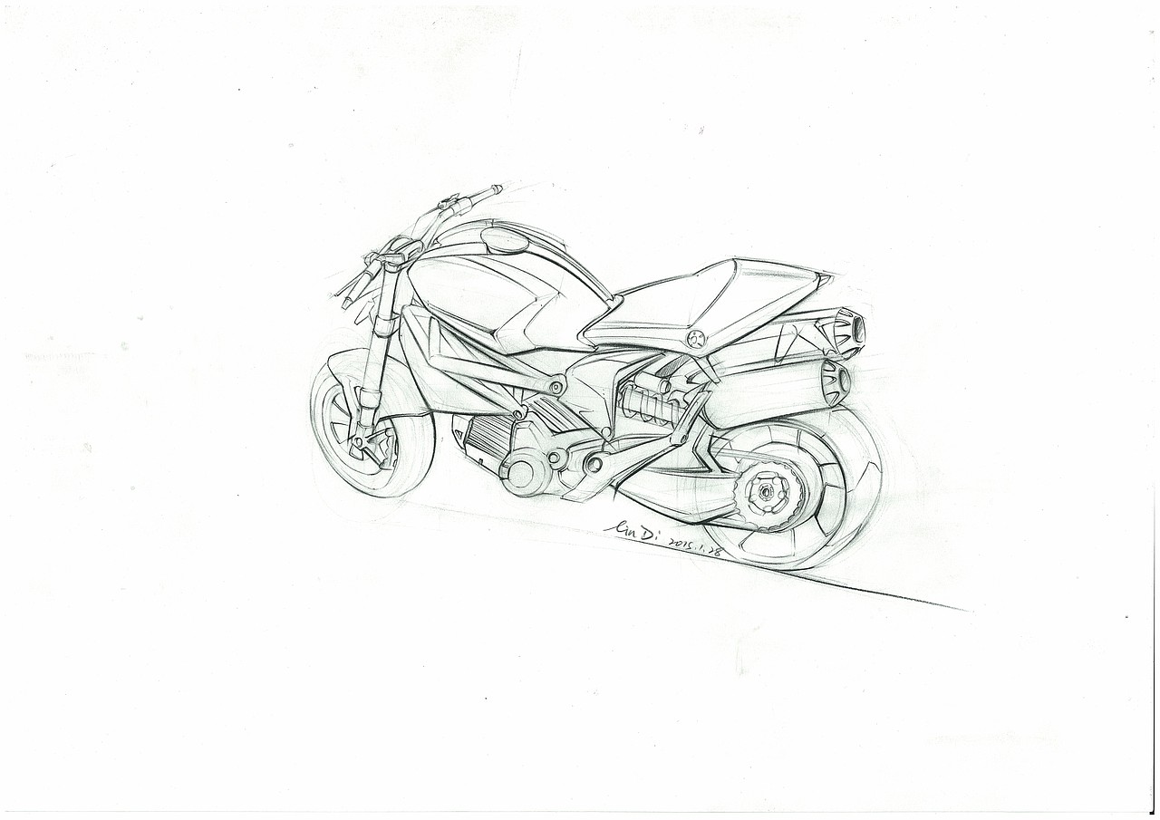 THE MOTORCYCLE SKETCHING
