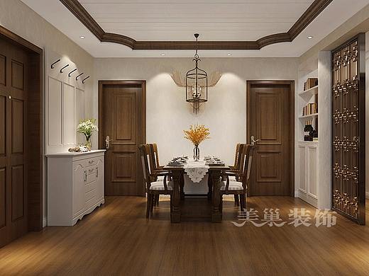 郑州美巢宏光协和城邦124平三室两厅装修美式风样板间