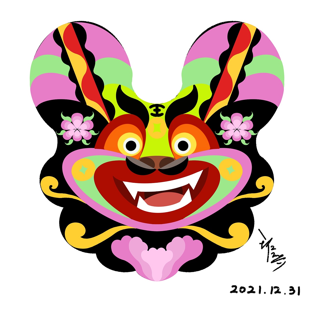 凤翔泥塑花虎|插画|绘本|兴兴画廊 - 原创作品 - 站酷 (zcool)