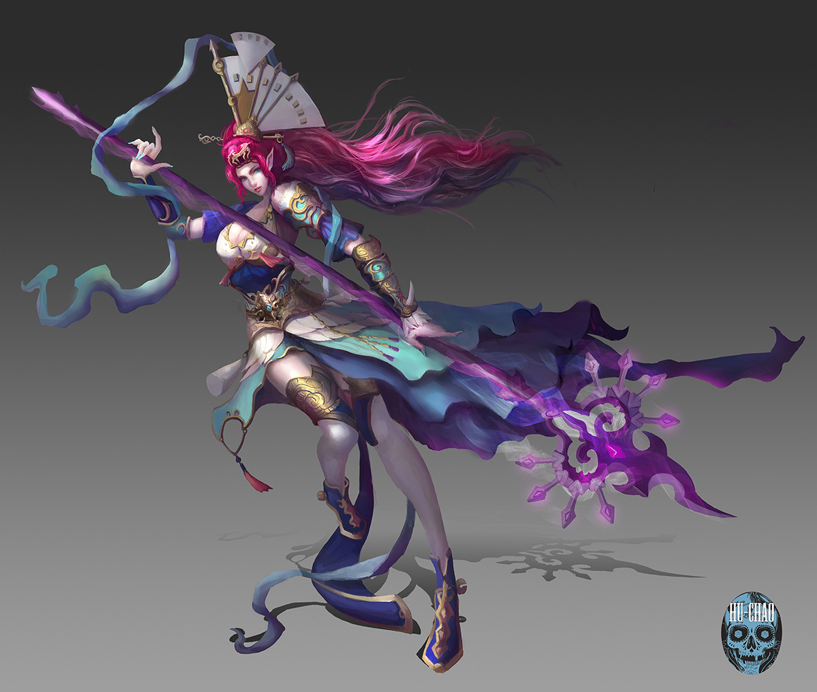 女战士|插画|游戏原画|huchao11542 - 原创作品 - 站酷 (zcool)