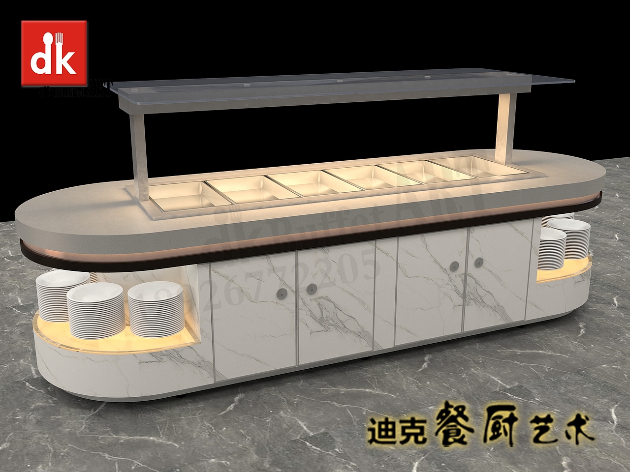供应出口爱尔兰冷热自助餐台 自助沙拉冷菜工作台