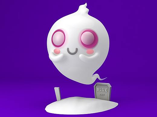 白白卡通幽灵C4D