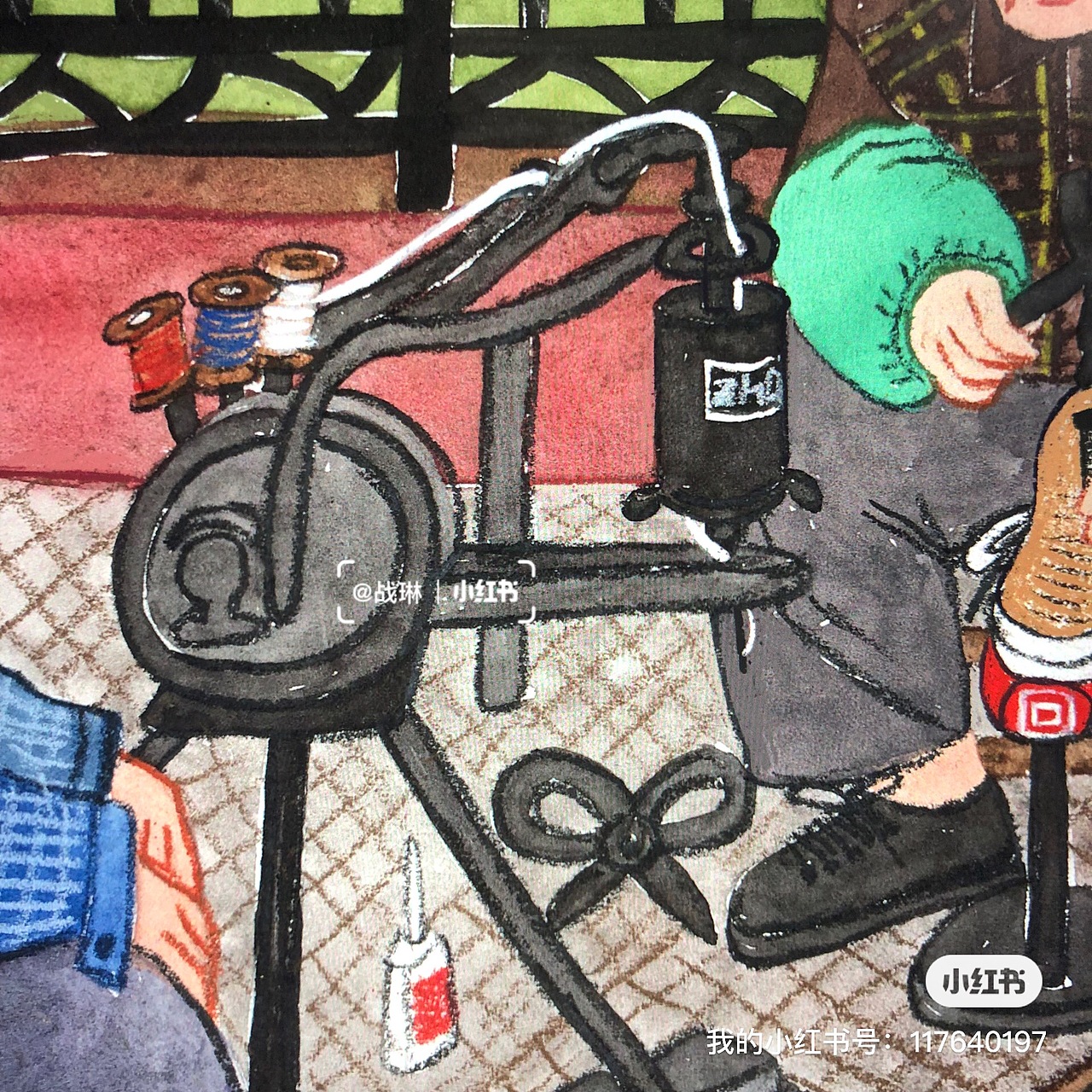 《修鞋的老爷爷》（图ZMzI1MjI1MzEy） - 艺术插画 - 站酷设计师插画师战琳原创素材 - 站酷ZCOOL