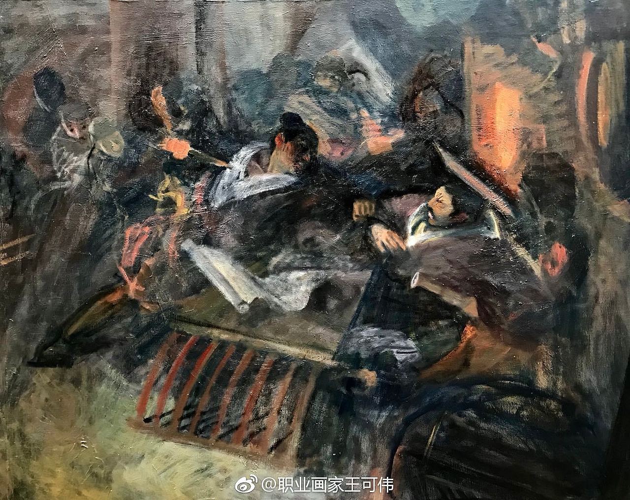 油画《荆轲刺秦王》（图ZMTIwNzg3NTE2） - 绘画 - 站酷设计师王可伟原创素材 - 站酷ZCOOL