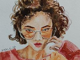 女孩水彩头像练习