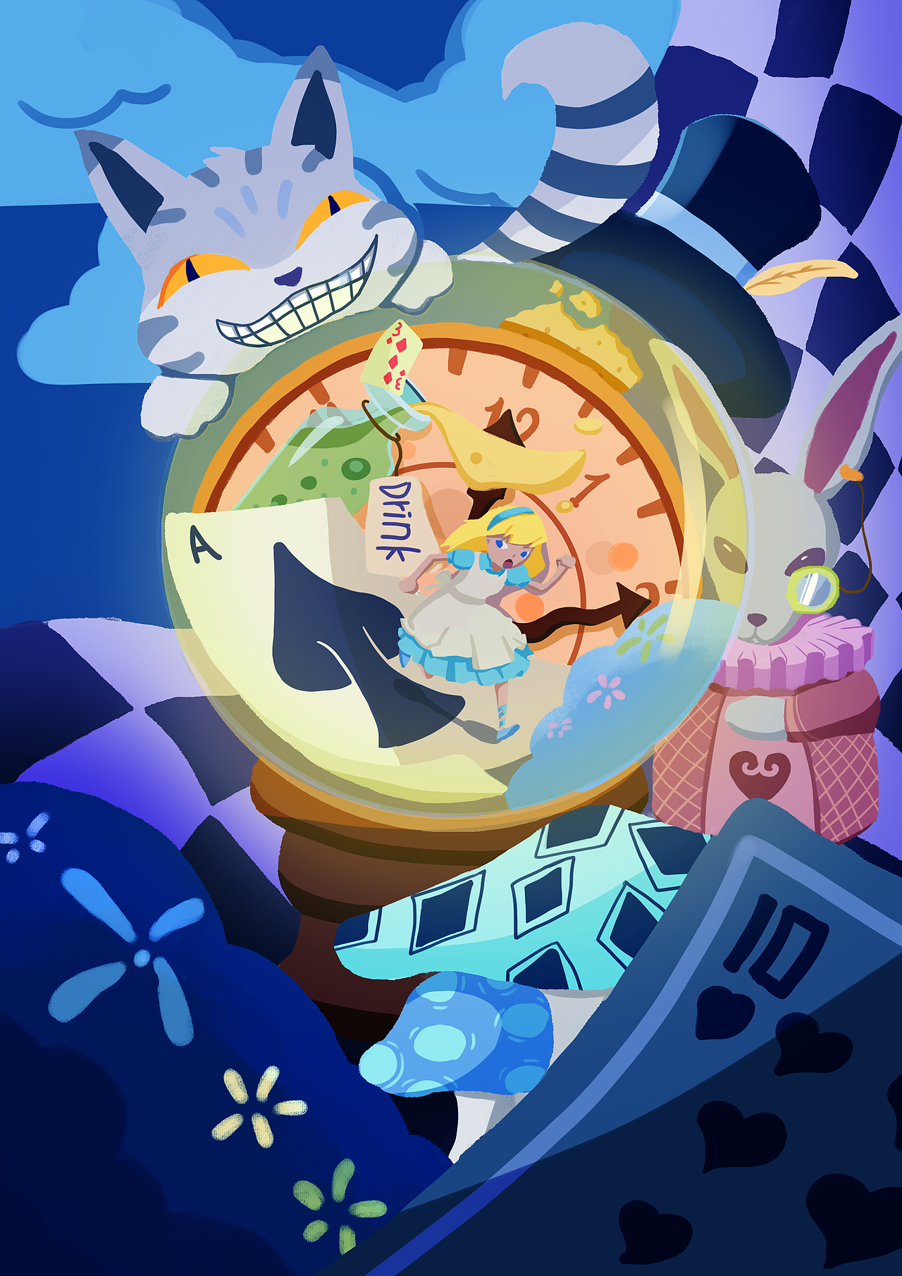 愛麗絲夢游仙境（圖ZMjU0NjQ5NTc2） - 創(chuàng)作習作 - 站酷設計師月緋月原創(chuàng)素材 - 站酷ZCOOL