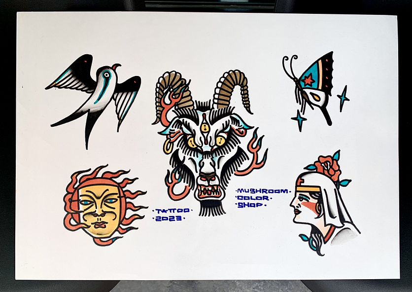 美式传统纹身（图ZMzU0MzM2MjY0） - 绘本 - 站酷设计师colorshop原创素材 - 站酷ZCOOL