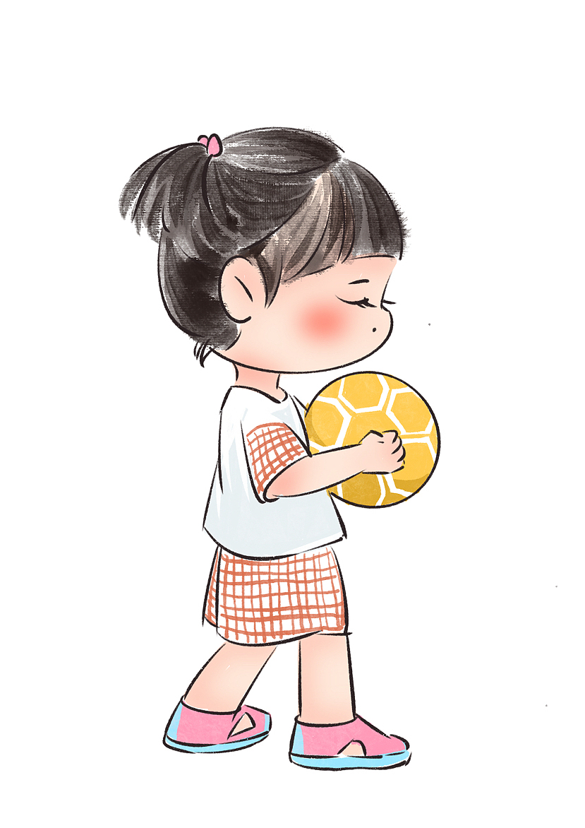 足球宝贝Q版插画