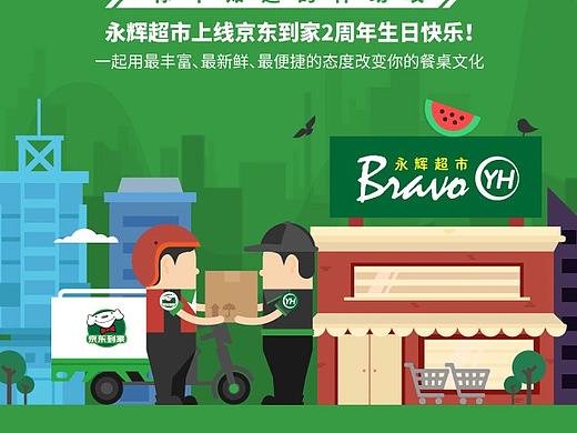 永辉超市 in京东到家 2周年大盘点（个人主页-ZMjU0MzU4MjA=） - 信息图表 - 站酷设计师秒懂客原创素材 - 站酷ZCOOL