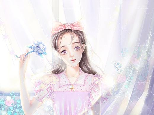 少女插畫-光與紗（個人主頁-ZNTAxMTAwNzI=） - 藝術(shù)插畫 - 站酷設(shè)計師zimo紫漠原創(chuàng)素材 - 站酷ZCOOL