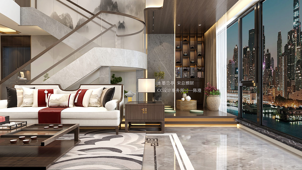 《CC设计事务所》 双峰.水墨兰亭——新中式