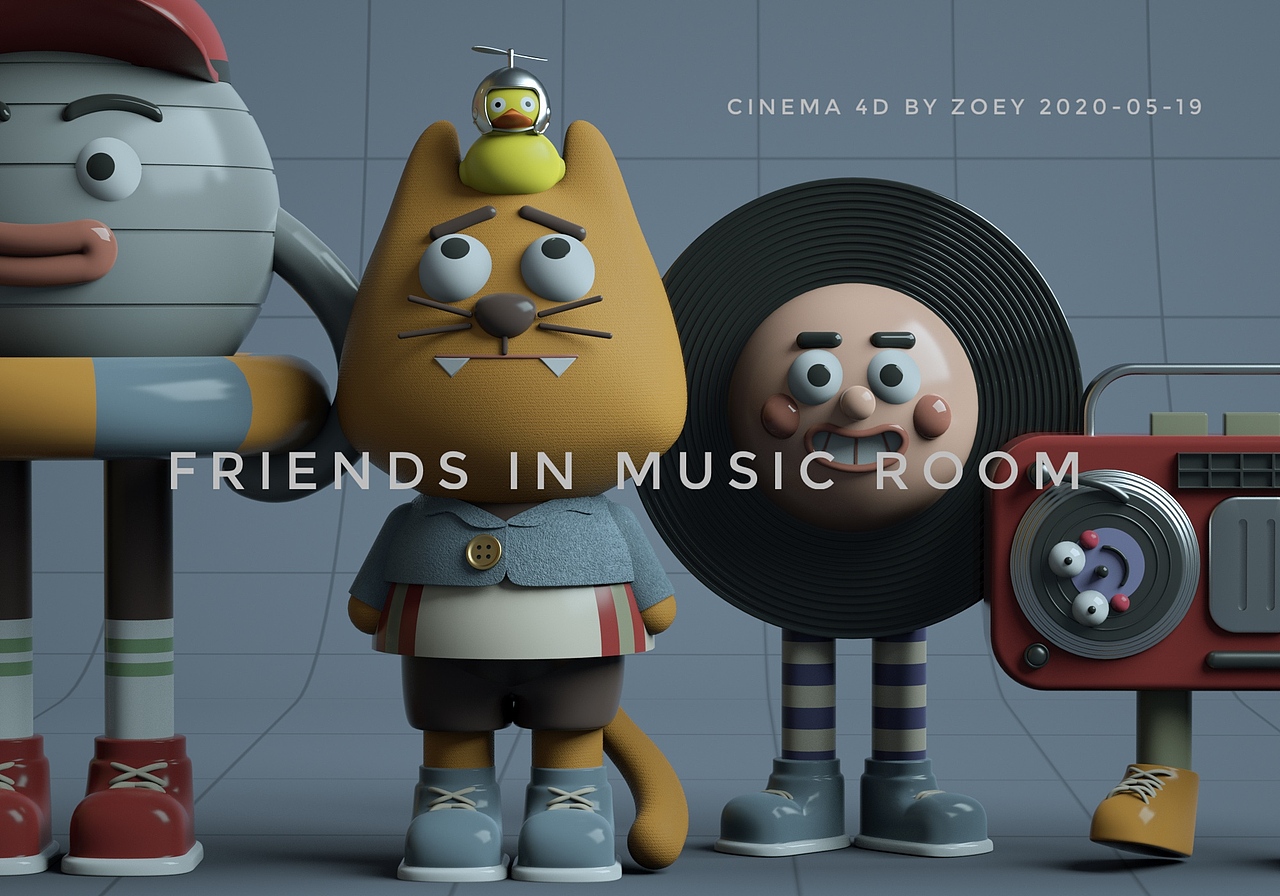 【小可爱们】C4D的日常练习（图ZMjA3ODg0ODU2） - 人物/生物 - 站酷设计师佐伊_Zoey原创素材 - 站酷ZCOOL