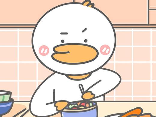 快乐鸭 在做饭呦（个人主页-ZMzIzOTQ3ODQ=） - 艺术插画 - 站酷设计师我是檬檬萌原创素材 - 站酷ZCOOL