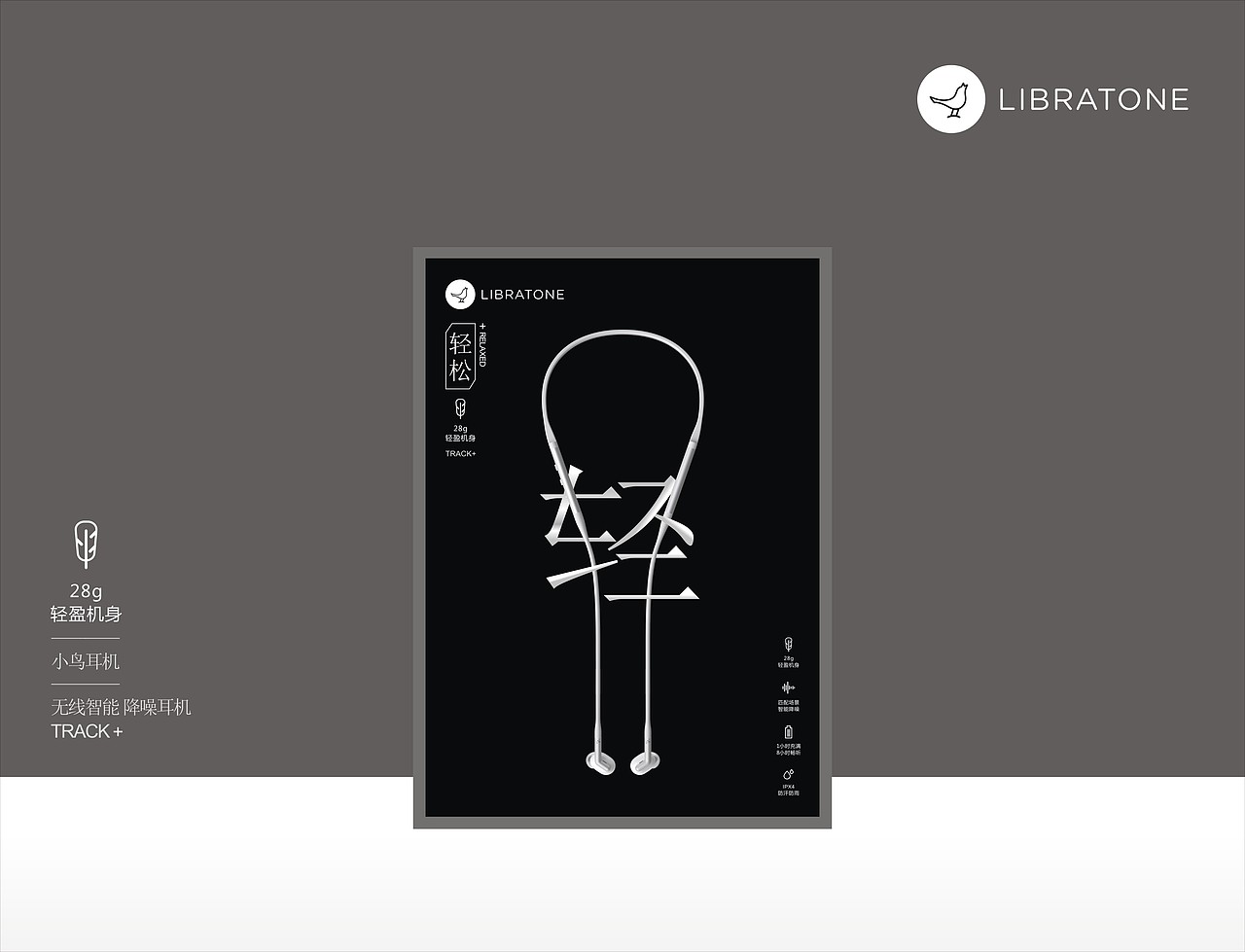 突出“轻”结合TRACK+,轻盈机身28克,便于戴收!