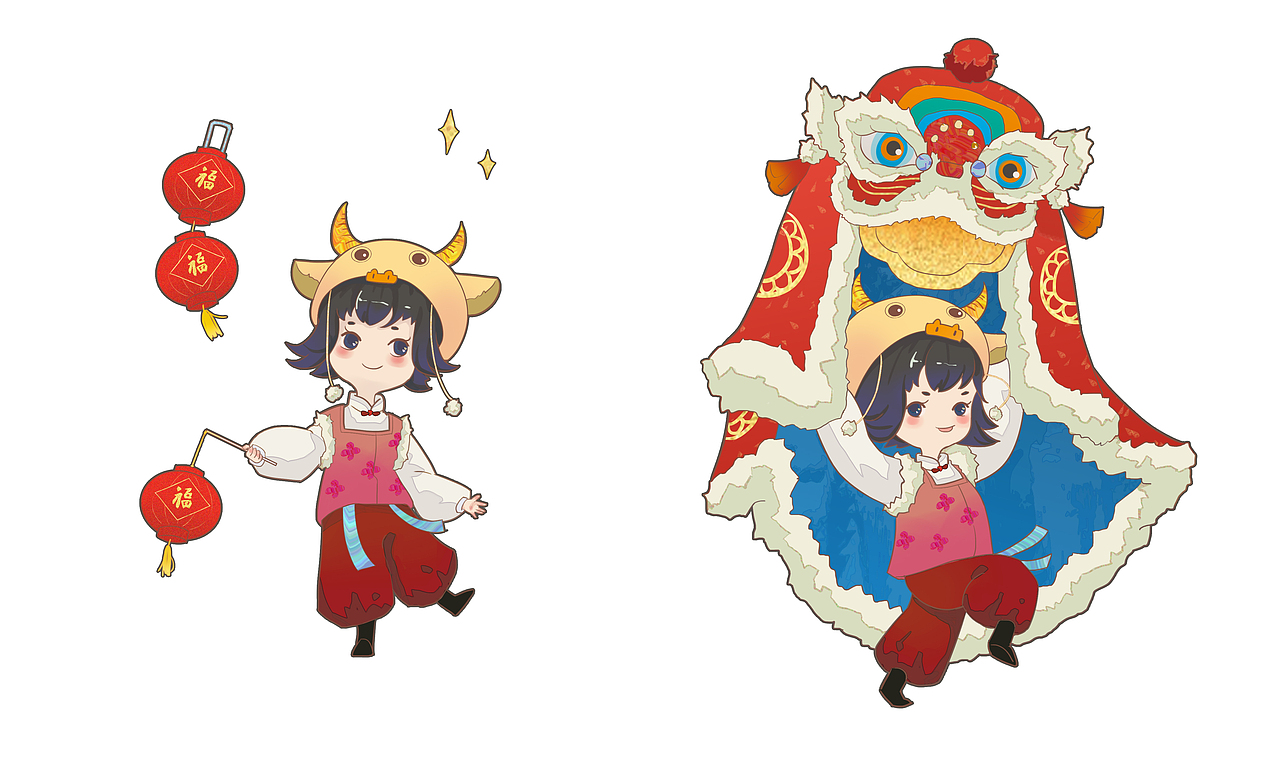 牛年拟人形象——牛妞|插画|商业插画|阿ya柚 - 原创作品 - 站酷