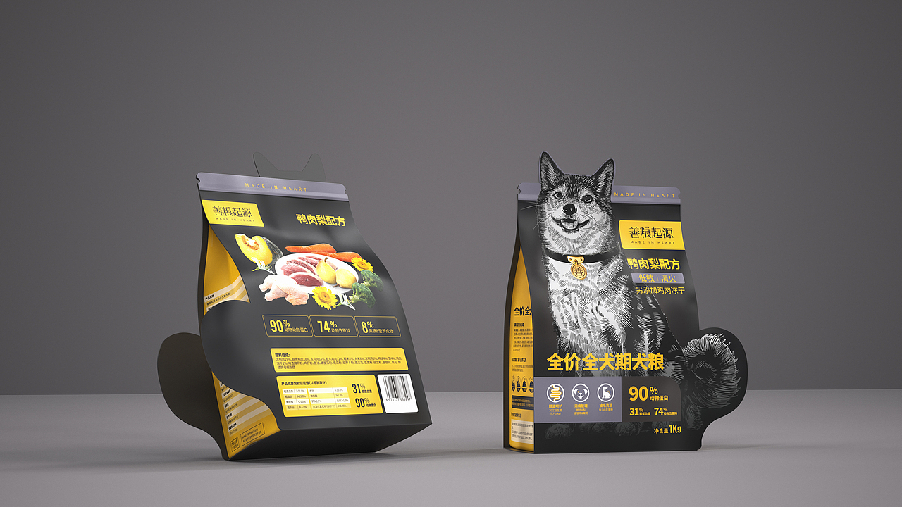 善粮起源-狗粮包装设计