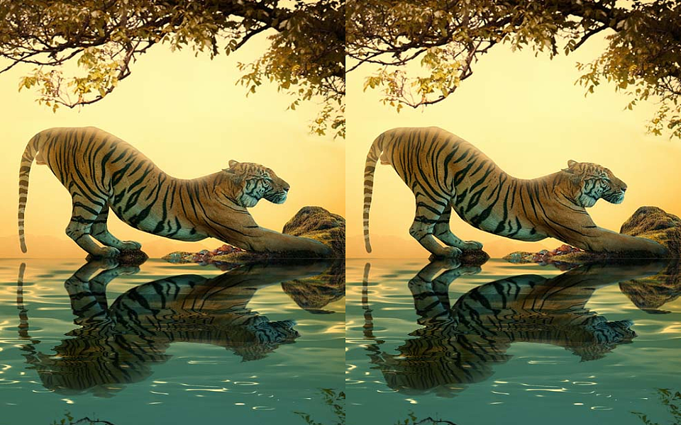 ps小技巧:水中倒影