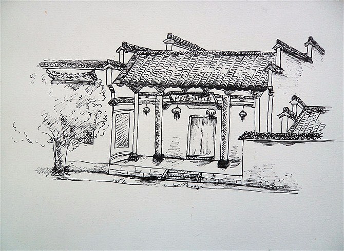 手绘宏村
