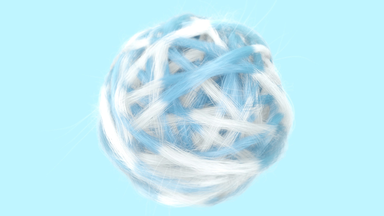 C4D|毛发系统|毛线球碰撞特效