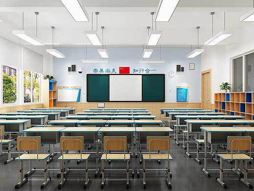 现代简洁学校效果图