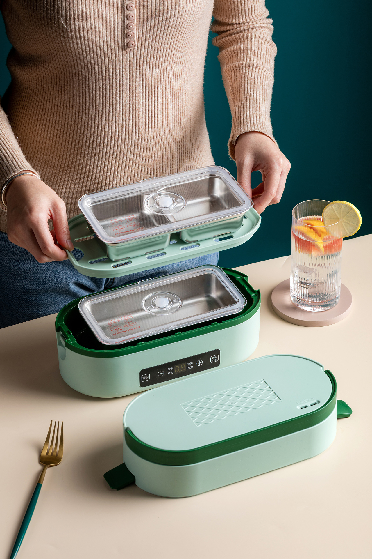 南京电商产品拍摄 多功能电热饭盒可插电加热上班族