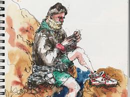  旧金山兰兹角的乞丐