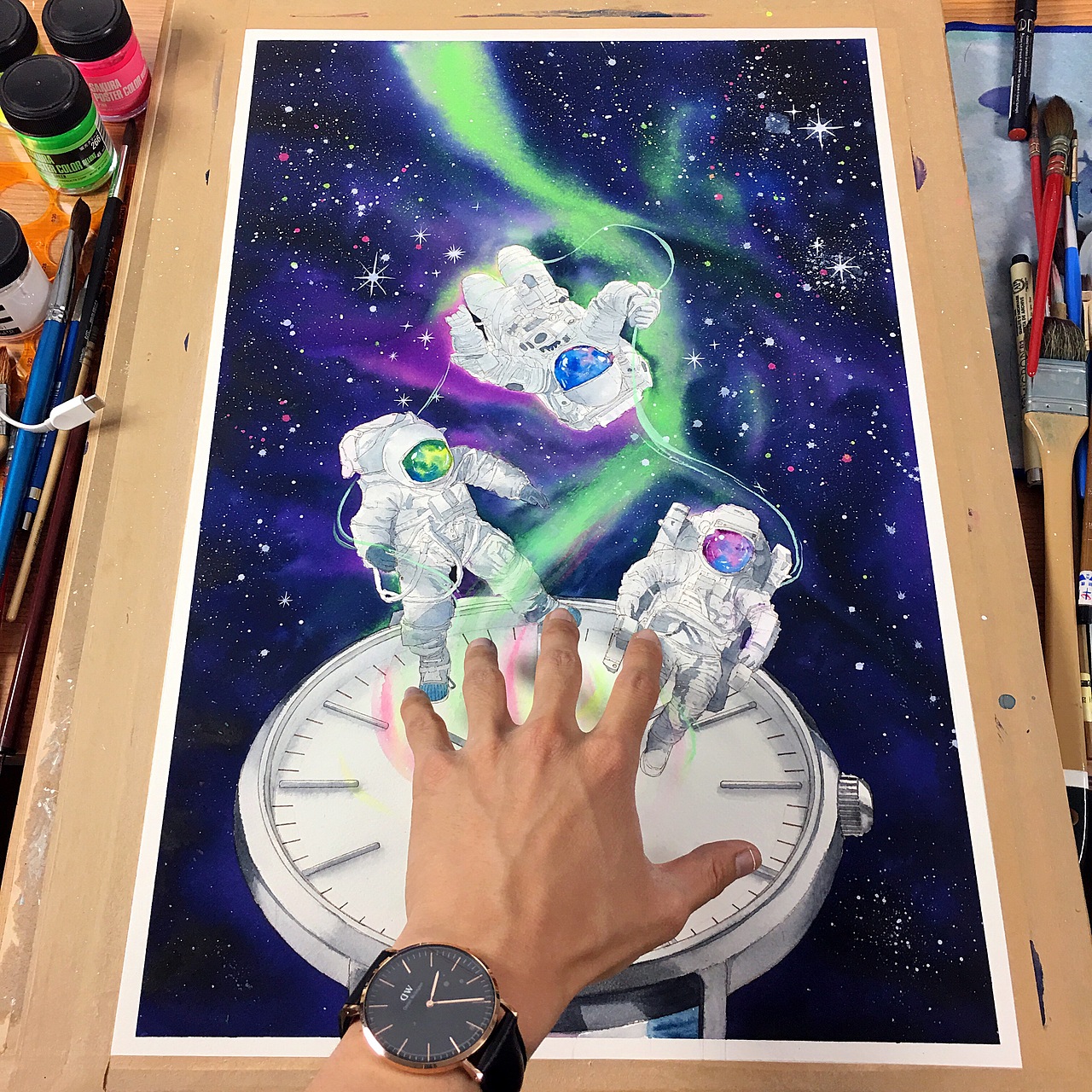 葱二的星空幻想（图ZNzkyMDk2MjQ=） - 商业插画 - 站酷设计师超超的青葱原创素材 - 站酷ZCOOL