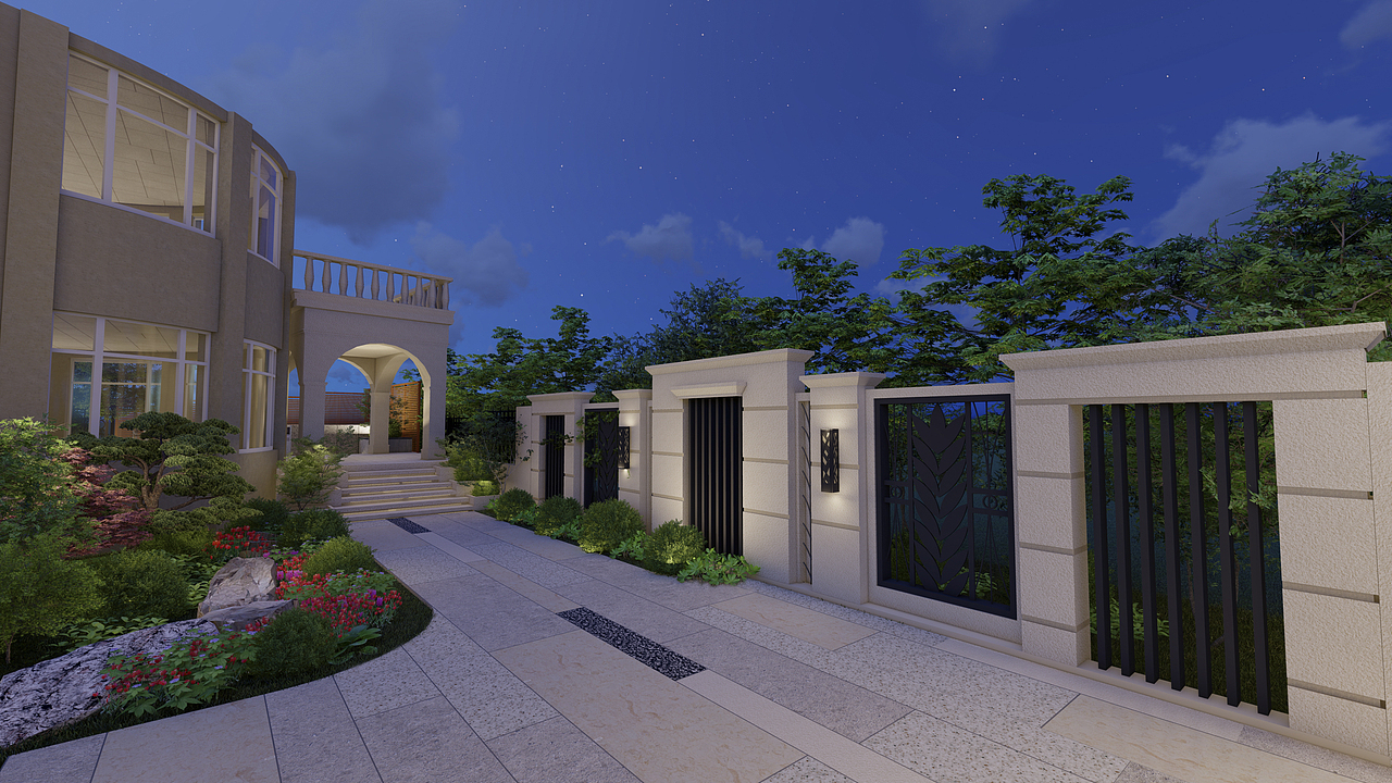 武汉丽岛别墅花园设计， 设计师：焦学杰