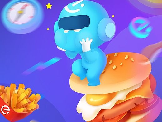 饿了么吉祥物blue blue形象设计