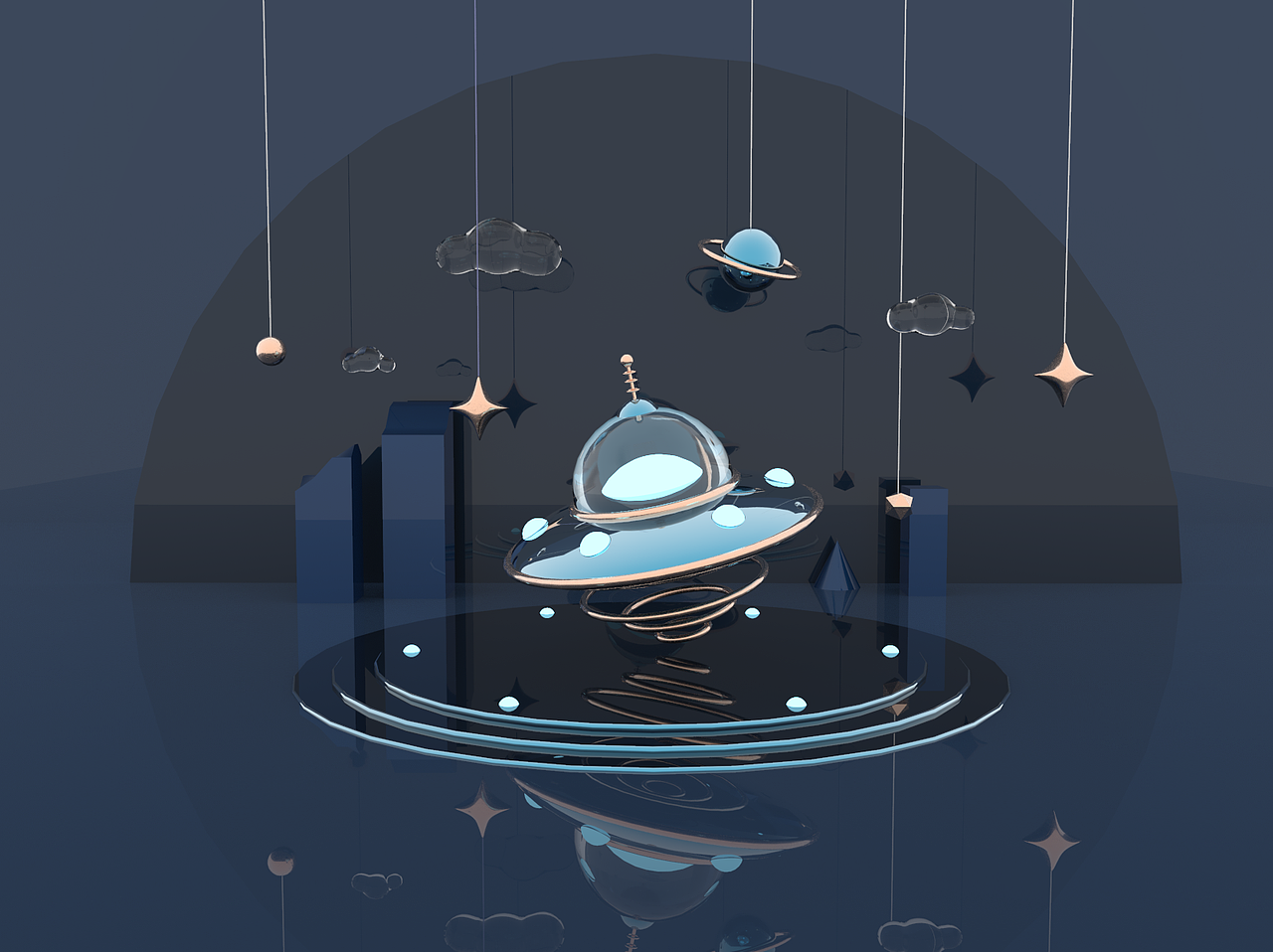 C4D小練習-火箭&UFO（圖ZMTcxNDEyNDYw） - 其他三維 - 站酷設計師大狗熊子原創(chuàng)素材 - 站酷ZCOOL