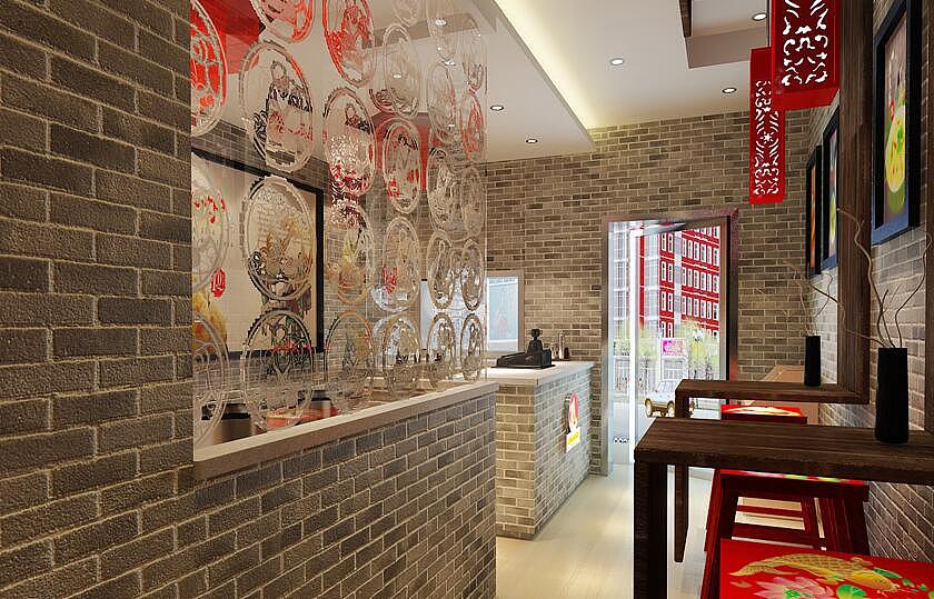 《湖沟烧饼形象店设计》——成都小吃店装修设计