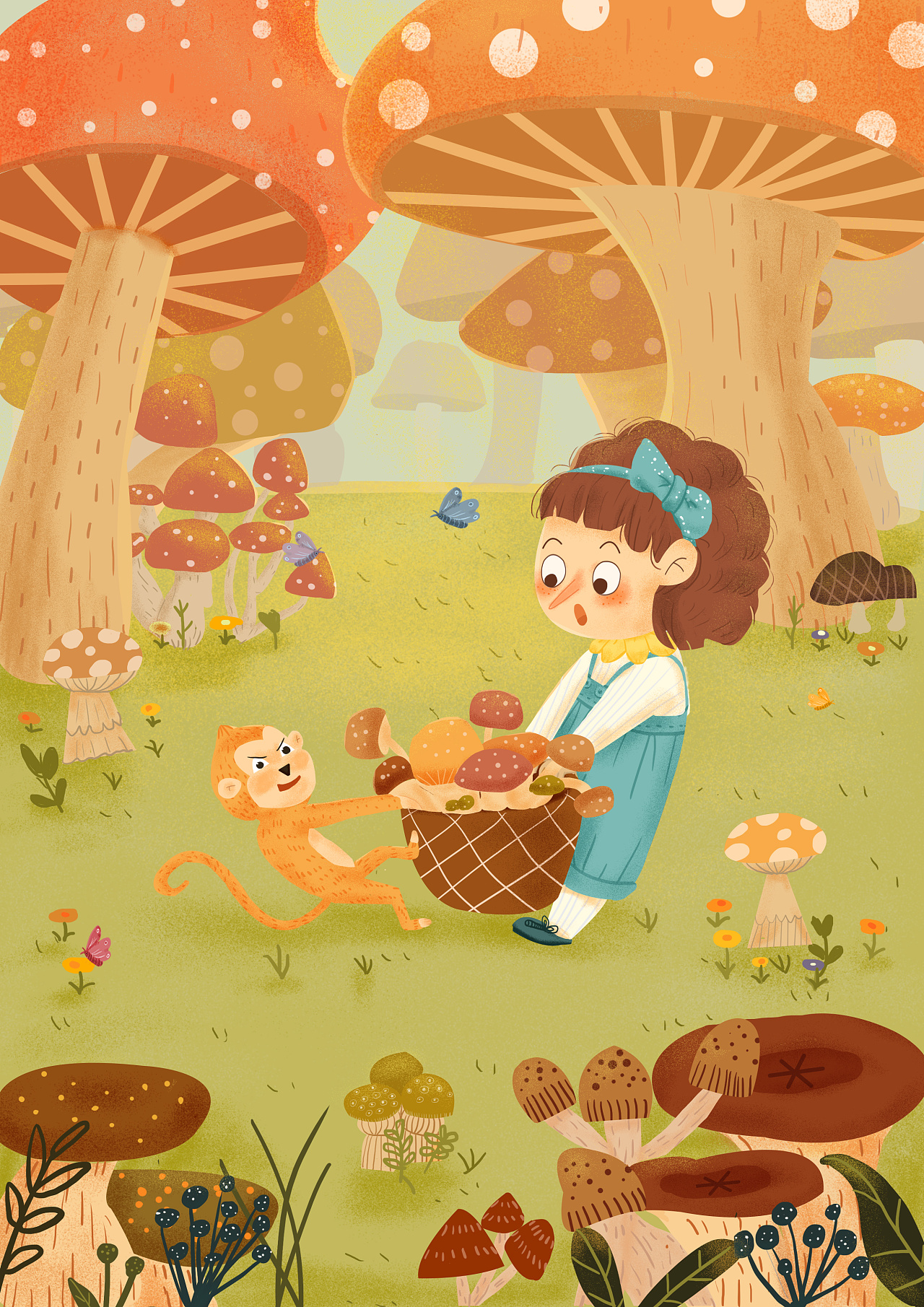 2021年1-3月扁平风儿童插画绘画总结