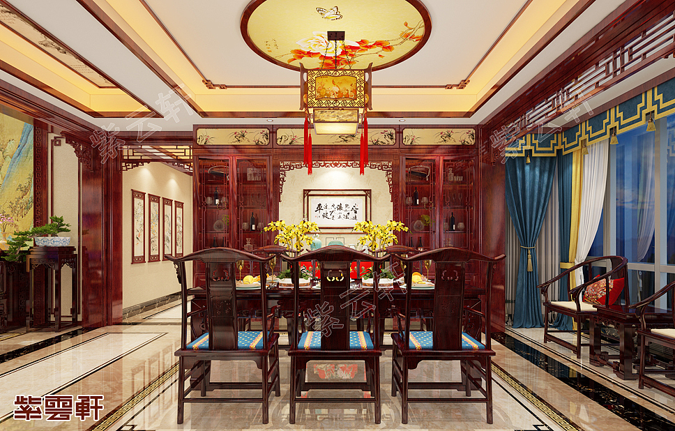 纯粹的色彩,不雕琢的质朴表达中式餐厅特有的魅力