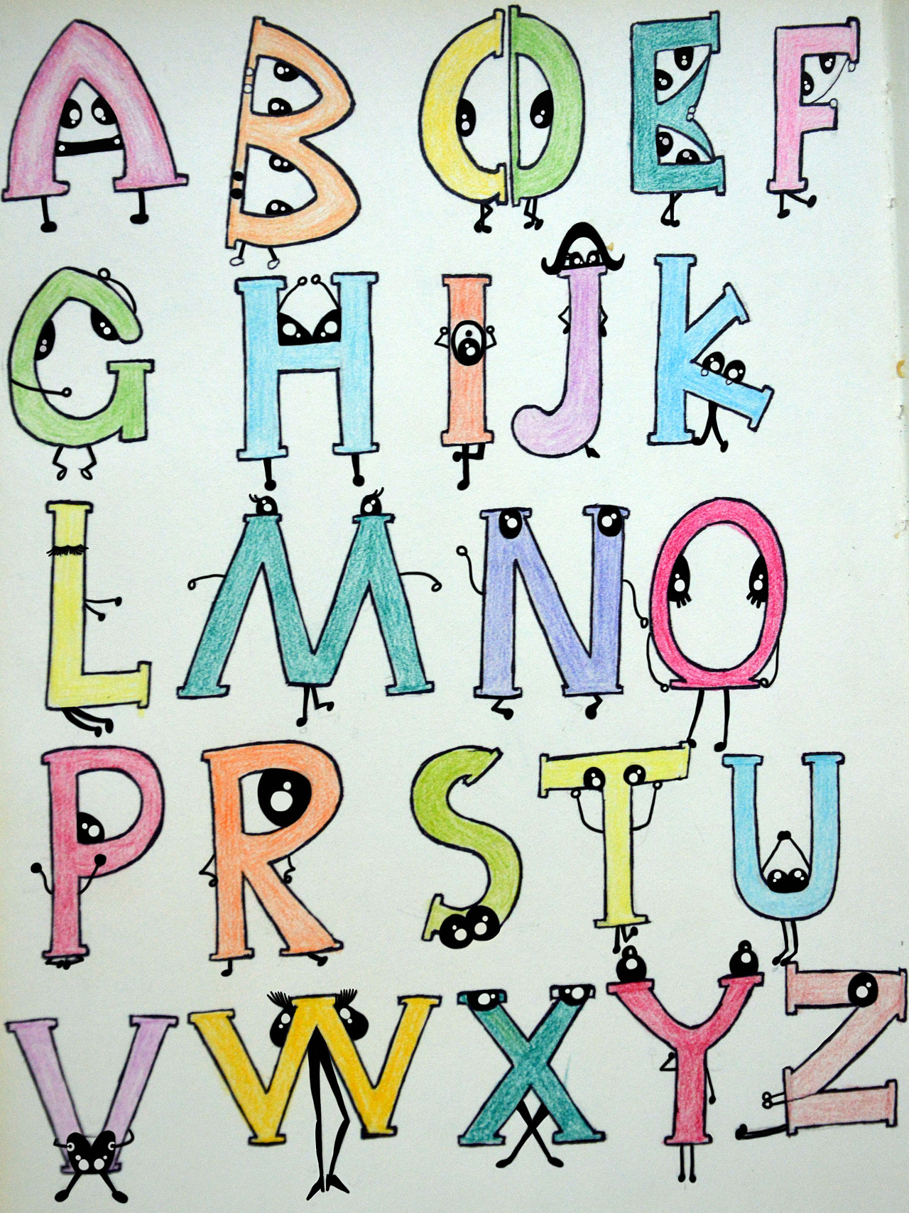 26个英文字母板|插画|儿童插画|树懒菌 - 原创作品 - 站酷 (ZCOOL)