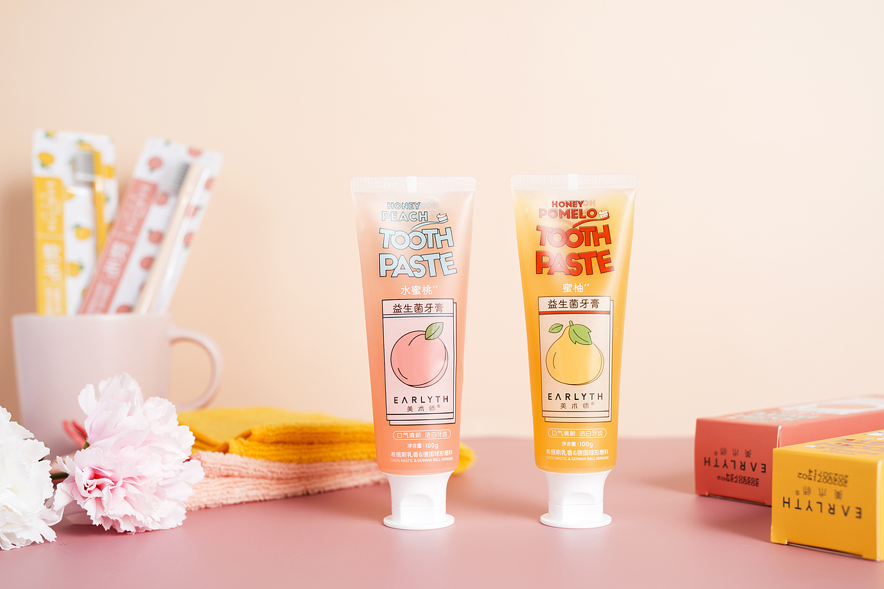 清新水蜜桃牙膏-日护产品拍摄（图ZMjIwNzY1NjQ0） - 产品摄影 - 站酷设计师摄影师XII原创素材 - 站酷ZCOOL