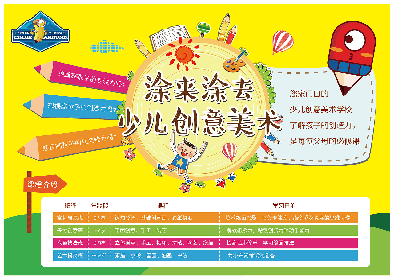 少儿美术班宣传单