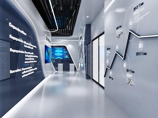 科技机械展厅 展厅效果图设计 3D设计