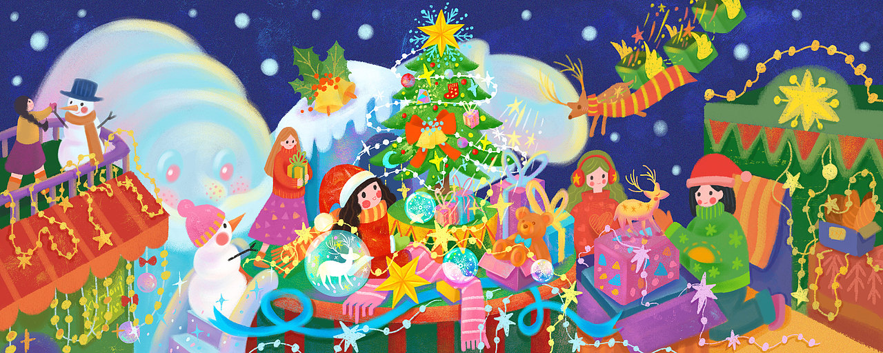 圣诞节（图ZMjc5NTMzODg4） - 商业插画 - 站酷设计师小狗兜风原创素材 - 站酷ZCOOL